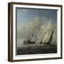 A Dutch Ship, a Yacht and Smaller Vessels in a Breeze, C. 1660-Willem Van De Velde The Younger-Framed Premium Giclee Print