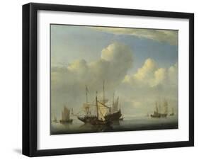A Dutch Ship Coming to Anchor, 1657-Willem Van De Velde The Younger-Framed Giclee Print