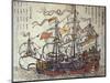 A Dutch Ship-Japanese School-Mounted Giclee Print