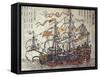 A Dutch Ship-Japanese School-Framed Stretched Canvas