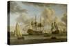 A Dutch Shipping Scene with Vessels in the Mouth of the River Ij-Abraham Storck-Stretched Canvas