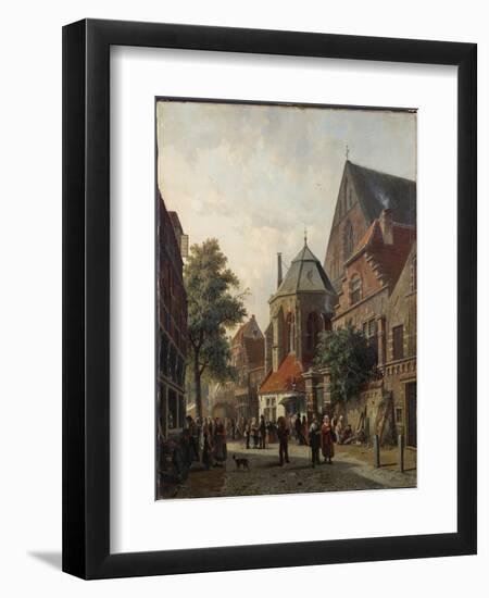 A Dutch Street Scene, 1867-Adrianus Eversen-Framed Giclee Print