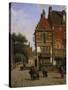 A Dutch Street Scene-Willem Koekkoek-Stretched Canvas
