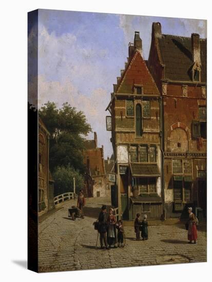 A Dutch Street Scene-Henry Thomas Alken-Stretched Canvas