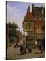 A Dutch Street Scene-Henry Thomas Alken-Stretched Canvas