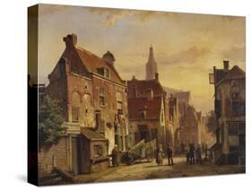 A Dutch Street Scene-Willem Koekkoek-Stretched Canvas