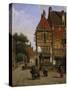 A Dutch Street Scene-Henry Thomas Alken-Stretched Canvas