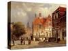 A Dutch Town Square, 1860-Willem Koekkoek-Stretched Canvas