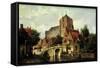 A Dutch Town with a Church-Willem Koekkoek-Framed Stretched Canvas