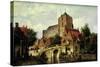 A Dutch Town with a Church-Willem Koekkoek-Stretched Canvas