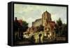 A Dutch Town with a Church-Willem Koekkoek-Framed Stretched Canvas