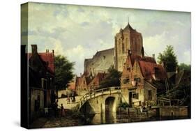 A Dutch Town with a Church-Willem Koekkoek-Stretched Canvas