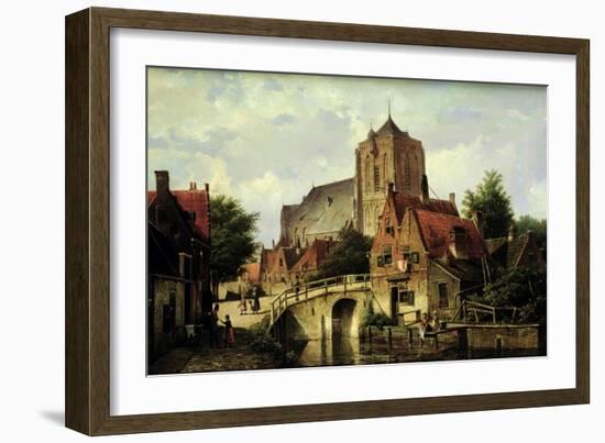 A Dutch Town with a Church-Willem Koekkoek-Framed Giclee Print