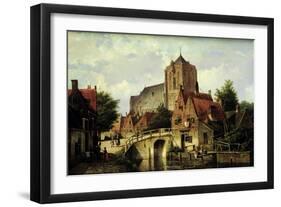 A Dutch Town with a Church-Willem Koekkoek-Framed Giclee Print