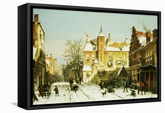 A Dutch Village in Winter-Willem Koekkoek-Framed Stretched Canvas