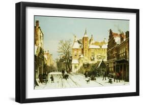 A Dutch Village in Winter-Willem Koekkoek-Framed Giclee Print