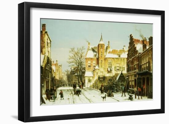 A Dutch Village in Winter-Willem Koekkoek-Framed Giclee Print