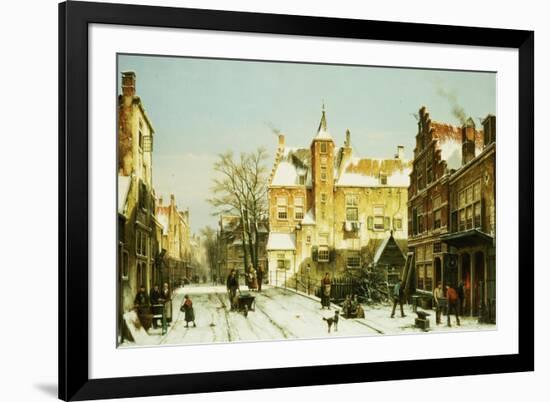 A Dutch Village in Winter-Willem Koekkoek-Framed Premium Giclee Print