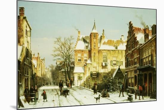 A Dutch Village in Winter-Willem Koekkoek-Mounted Premium Giclee Print