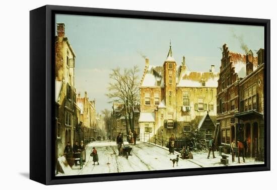 A Dutch Village in Winter-Willem Koekkoek-Framed Stretched Canvas