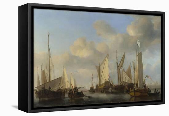 A Dutch Yacht Saluting, 1661-Willem Van De Velde The Younger-Framed Stretched Canvas