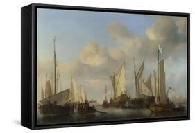 A Dutch Yacht Saluting, 1661-Willem Van De Velde The Younger-Framed Stretched Canvas