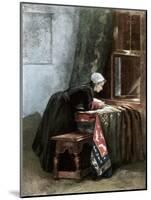 A Dutchwoman Cutting Cloth, 1889-Bisschop Bisschop-Mounted Giclee Print