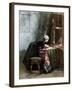 A Dutchwoman Cutting Cloth, 1889-Bisschop Bisschop-Framed Giclee Print