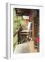 A Empty Milk Can Upside Down on Wooden Table Outside an Alpine Chalet-Eising Studio - Food Photo and Video-Framed Photographic Print