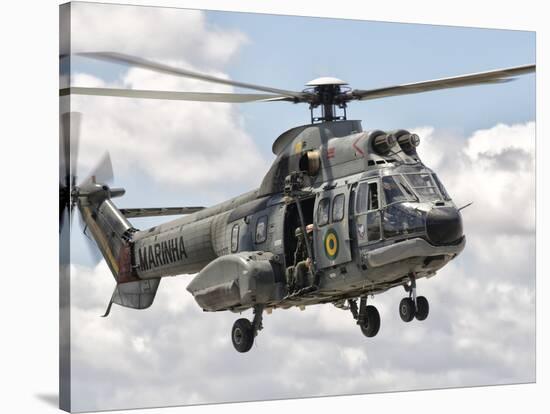 A Eurocopter AS332 Super Puma Helicopter of the Brazilian Navy-Stocktrek Images-Stretched Canvas