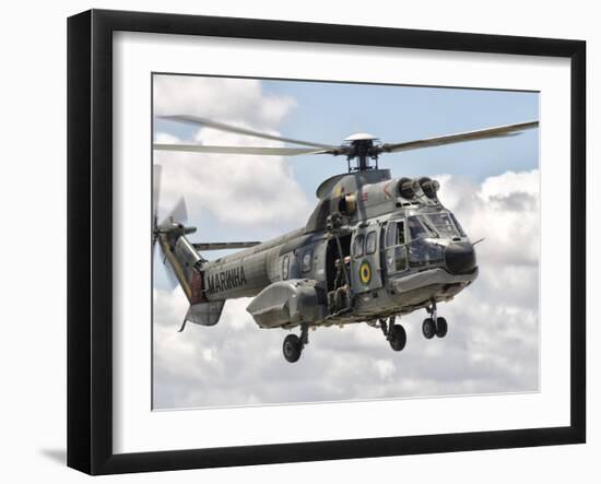 A Eurocopter AS332 Super Puma Helicopter of the Brazilian Navy-Stocktrek Images-Framed Photographic Print