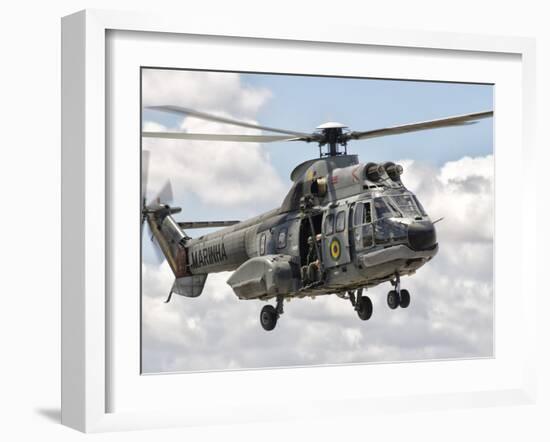 A Eurocopter AS332 Super Puma Helicopter of the Brazilian Navy-Stocktrek Images-Framed Photographic Print