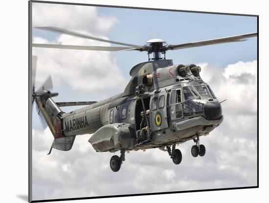 A Eurocopter AS332 Super Puma Helicopter of the Brazilian Navy-Stocktrek Images-Mounted Photographic Print