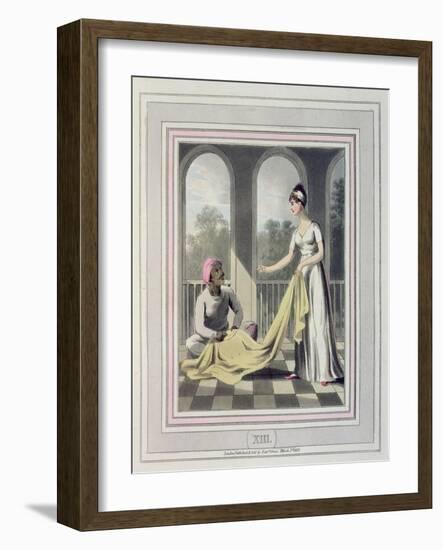 A European Lady Giving Instructions to Her Durzee, or Native Tailor-Charles D'oyly-Framed Giclee Print