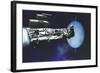 A Exploratory Spaceship from Earth Comes to Investigate the Planet of Neptune-null-Framed Art Print