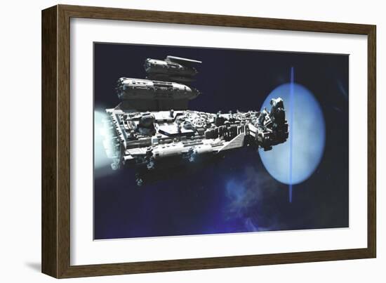 A Exploratory Spaceship from Earth Comes to Investigate the Planet of Neptune-null-Framed Premium Giclee Print