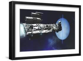 A Exploratory Spaceship from Earth Comes to Investigate the Planet of Neptune-null-Framed Art Print