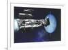 A Exploratory Spaceship from Earth Comes to Investigate the Planet of Neptune-null-Framed Art Print