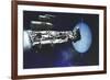 A Exploratory Spaceship from Earth Comes to Investigate the Planet of Neptune-null-Framed Art Print