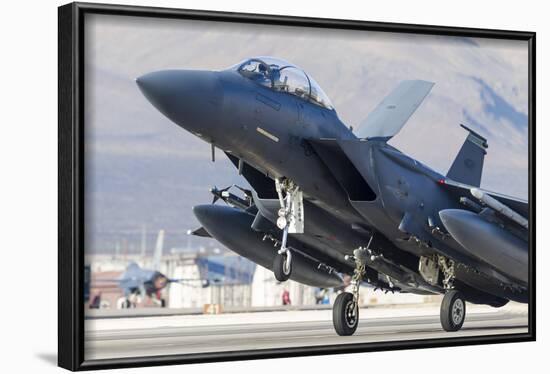 A F-15E Strike Eagle of the U.S. Air Force Uses Aero Braking after Landing-Stocktrek Images-Framed Photographic Print