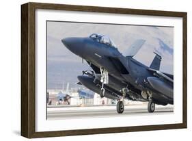 A F-15E Strike Eagle of the U.S. Air Force Uses Aero Braking after Landing-Stocktrek Images-Framed Photographic Print