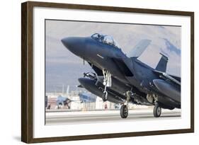 A F-15E Strike Eagle of the U.S. Air Force Uses Aero Braking after Landing-Stocktrek Images-Framed Photographic Print