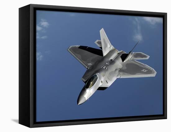 A F-22 Raptor Returns To a Mission After Refueling-Stocktrek Images-Framed Stretched Canvas