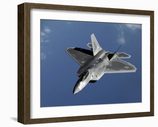 A F-22 Raptor Returns To a Mission After Refueling-Stocktrek Images-Framed Photographic Print