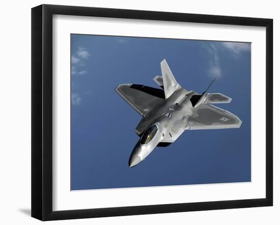 A F-22 Raptor Returns To a Mission After Refueling-Stocktrek Images-Framed Photographic Print