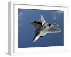 A F-22 Raptor Returns To a Mission After Refueling-Stocktrek Images-Framed Photographic Print