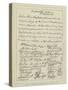 A Fac-Simile of a Certificate Signed by the British Prisoners in Cabul, 11 March 1842-null-Stretched Canvas