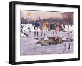 A Face, Head and Shoulders, Emerged from Beneath the Water-Cecil Aldin-Framed Giclee Print