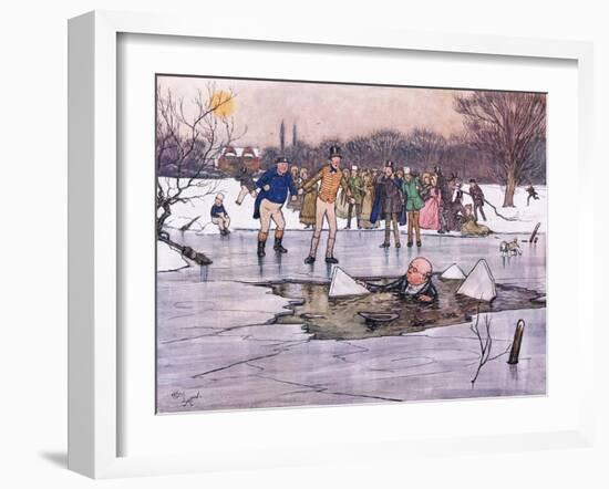A Face, Head and Shoulders, Emerged from Beneath the Water-Cecil Aldin-Framed Giclee Print
