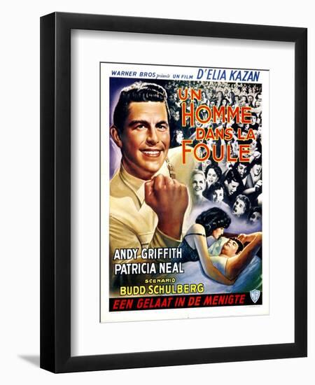 A Face in the Crowd, (aka Un Homme Dans La Foule), Belgian Poster Art, Andy Griffith, 1957-null-Framed Art Print